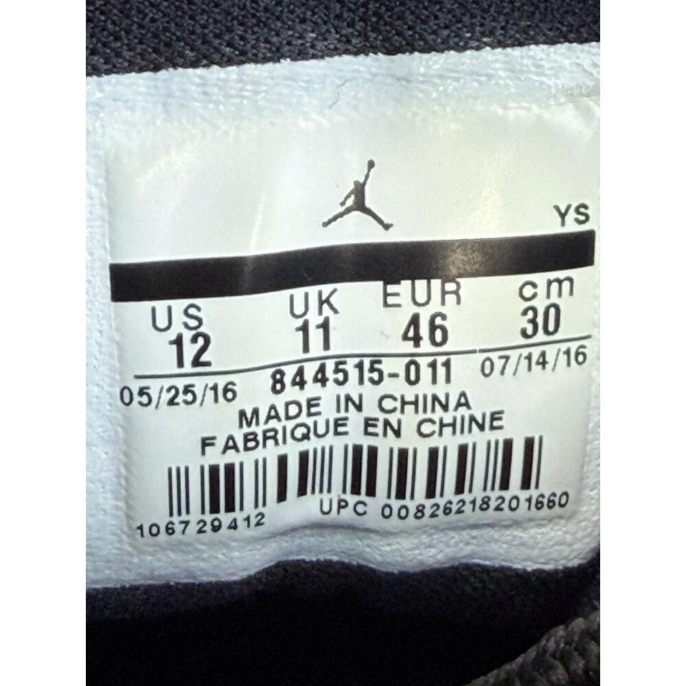 Jordan Academy Shoes Mens Size 12 Black Gum Basketball Sneakers 844515-011